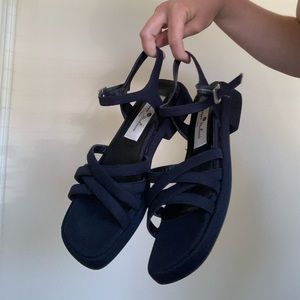 SOLD Square Toe Black Sandals